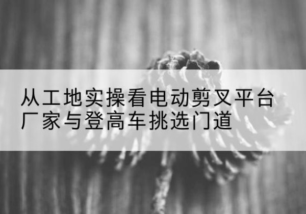 武威电动剪叉升降平台厂家-从工地实操看电动剪叉平台厂家与登高车挑选门道